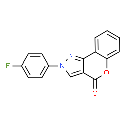 ChemSpider 2D Image | 2-(4-Fluorophenyl)chromeno[4,3-c]pyrazol-4(2H)-one | C16H9FN2O2