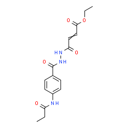 ChemSpider 2D Image | Ethyl 4-oxo-4-{2-[4-(propionylamino)benzoyl]hydrazino}-2-butenoate | C16H19N3O5