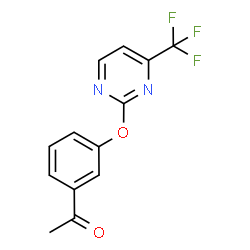 ChemSpider 2D Image | 1-(3-{[4-(Trifluoromethyl)-2-pyrimidinyl]oxy}phenyl)ethanone | C13H9F3N2O2