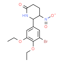 ChemSpider 2D Image | 6-(3-Bromo-4,5-diethoxyphenyl)-5-nitro-2-piperidinone | C15H19BrN2O5