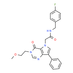 ChemSpider 2D Image | N-(4-Fluorobenzyl)-2-[3-(2-methoxyethyl)-4-oxo-7-phenyl-3,4-dihydro-5H-pyrrolo[3,2-d]pyrimidin-5-yl]acetamide | C24H23FN4O3