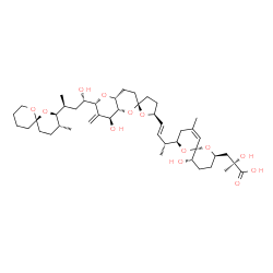ChemSpider 2D Image | (2R)-2-Hydroxy-3-[(2R,5S,6S,8R)-5-hydroxy-8-{(3E)-4-[(2S,4a'R,5S,6'R,8'S,8a'R)-8'-hydroxy-6'-{(1S)-1-hydroxy-3-[(2R,3R,6R)-3-methyl-1,7-dioxaspiro[5.5]undec-2-yl]butyl}-7'-methyleneoctahydro-3H,3'H-sp
iro[furan-2,2'-pyrano[3,2-b]pyran]-5-yl]-3-buten-2-yl}-10-methyl-1,7-dioxaspiro[5.5]undec-10-en-2-yl]-2-methylpropanoic acid | C44H68O13