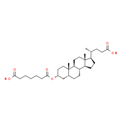 ChemSpider 2D Image | (3alpha,5beta)-3-[(6-Carboxyhexanoyl)oxy]cholan-24-oic acid | C31H50O6