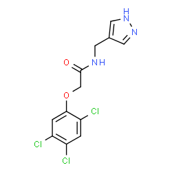 ChemSpider 2D Image | N-(1H-Pyrazol-4-ylmethyl)-2-(2,4,5-trichlorophenoxy)acetamide | C12H10Cl3N3O2