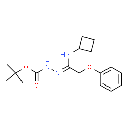 ChemSpider 2D Image | 1,1-Dimethylethyl 2-[1-(cyclobutylimino)-2-phenoxyethyl]hydrazinecarboxylate | C17H25N3O3