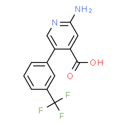 ChemSpider 2D Image | 2-Amino-5-[3-(trifluoromethyl)phenyl]isonicotinic acid | C13H9F3N2O2