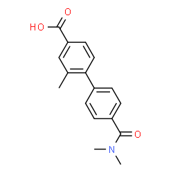 ChemSpider 2D Image | 4'-(Dimethylcarbamoyl)-2-methyl-4-biphenylcarboxylic acid | C17H17NO3