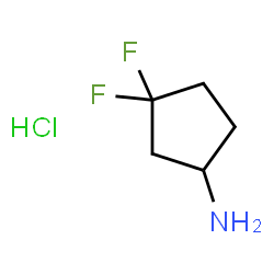 ChemSpider 2D Image | 3,3-difluorocyclopentan-1-amine hydrochloride | C5H10ClF2N