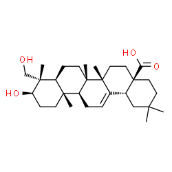 ChemSpider 2D Image | (3alpha,5beta,8alpha,9beta,10alpha,17alpha,18alpha)-3,24-Dihydroxyolean-12-en-28-oic acid | C30H48O4