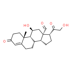 ChemSpider 2D Image | (9beta,11beta,13alpha,14beta,17alpha)-11,21-Dihydroxy-3,20-dioxopregn-4-en-18-al | C21H28O5