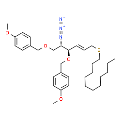 ChemSpider 2D Image | (4E)-2-Azido-2,4,5-trideoxy-1,3-bis-O-(4-methoxybenzyl)-6-thio-6-S-undecyl-D-erythro-hex-4-enitol | C33H49N3O4S