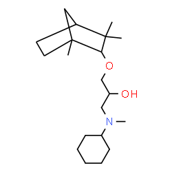 ChemSpider 2D Image | 1-[Cyclohexyl(methyl)amino]-3-[(1,3,3-trimethylbicyclo[2.2.1]hept-2-yl)oxy]-2-propanol | C20H37NO2