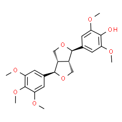 ChemSpider 2D Image | (-)-(7R,7'R,8S,8'S)-4'-hydroxy-3,3',4,5,5'-pentamethoxy-7,9':7',9-diepoxylignane | C23H28O8