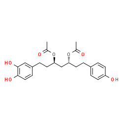 ChemSpider 2D Image | (3R,5R)-1-(3,4-Dihydroxyphenyl)-7-(4-hydroxyphenyl)-3,5-heptanediyl diacetate | C23H28O7