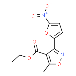 ChemSpider 2D Image | Ethyl 5-methyl-3-(5-nitro-2-furyl)-1,2-oxazole-4-carboxylate | C11H10N2O6