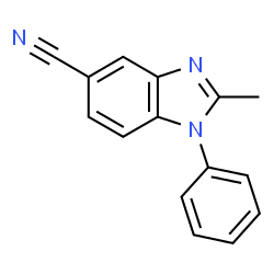 ChemSpider 2D Image | 2-Methyl-1-phenyl-1H-benzimidazole-5-carbonitrile | C15H11N3