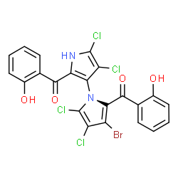 ChemSpider 2D Image | marinopyrrole B | C22H11BrCl4N2O4