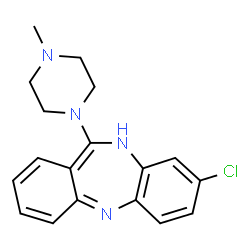 ChemSpider 2D Image | 8-Chloro-11-(4-methyl-1-piperazinyl)-10H-dibenzo[b,e][1,4]diazepine | C18H19ClN4