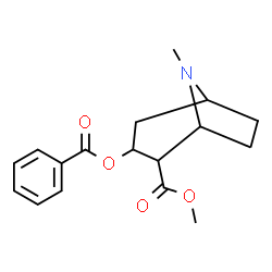 ChemSpider 2D Image | Methyl 3-(benzoyloxy)-8-methyl-8-azabicyclo[3.2.1]octane-2-carboxylate | C17H21NO4