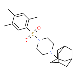 ChemSpider 2D Image | 1-(Adamantan-1-yl)-4-[(2,4,5-trimethylphenyl)sulfonyl]piperazine | C23H34N2O2S