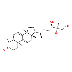 ChemSpider 2D Image | (13alpha,14beta,17xi,24R,25R)-24,25,26-Trihydroxylanosta-7,9(11)-dien-3-one | C30H48O4