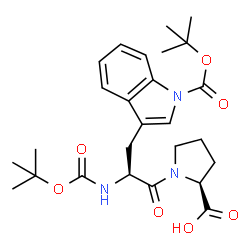 ChemSpider 2D Image | N,1-Bis{[(2-methyl-2-propanyl)oxy]carbonyl}-L-tryptophyl-L-proline | C26H35N3O7