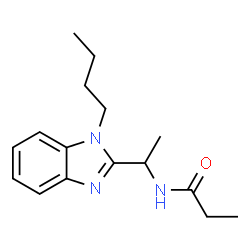 ChemSpider 2D Image | N-[1-(1-Butyl-1H-benzimidazol-2-yl)ethyl]propanamide | C16H23N3O