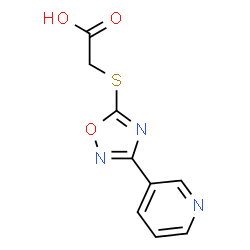 ChemSpider 2D Image | {[3-(3-Pyridinyl)-1,2,4-oxadiazol-5-yl]sulfanyl}acetic acid | C9H7N3O3S