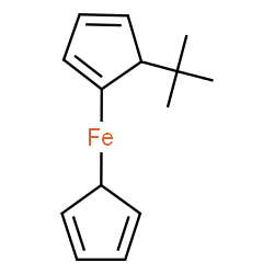 ChemSpider 2D Image | 2,4-Cyclopentadien-1-yl[5-(2-methyl-2-propanyl)-1,3-cyclopentadien-1-yl]iron | C14H18Fe