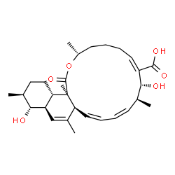 ChemSpider 2D Image | (3R,7E,9R,10S,11Z,13Z,14aS,16aR,17R,18S,20aS,20bR)-9,17-Dihydroxy-3,10,15,18,20b-pentamethyl-1-oxo-3,4,5,6,9,10,14a,16a,17,18,19,20,20a,20b-tetradecahydro-1H-naphtho[1,2-c]oxacyclohexadecine-8-carboxy
lic acid | C29H42O6