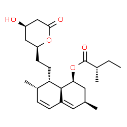 ChemSpider 2D Image | (1S,3R,7S,8S,8aR)-8-{2-[(2S,4R)-4-Hydroxy-6-oxotetrahydro-2H-pyran-2-yl]ethyl}-3,7-dimethyl-1,2,3,7,8,8a-hexahydro-1-naphthalenyl (2S)-2-methylbutanoate | C24H36O5