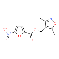 ChemSpider 2D Image | (3,5-Dimethyl-1,2-oxazol-4-yl)methyl 5-nitro-2-furoate | C11H10N2O6