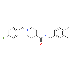 ChemSpider 2D Image | N-[1-(3,4-Dimethylphenyl)ethyl]-1-(4-fluorobenzyl)-4-piperidinecarboxamide | C23H29FN2O