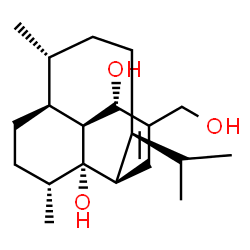 ChemSpider 2D Image | (1S,2R,5S,6R,9S,10S,13S,14S)-12-(Hydroxymethyl)-9-isopropyl-2,6-dimethyltricyclo[8.4.0.0~5,14~]tetradec-11-ene-1,13-diol | C20H34O3