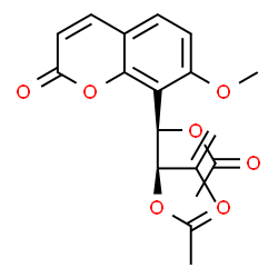 ChemSpider 2D Image | (3R,4R)-4-(7-Methoxy-2-oxo-2H-chromen-8-yl)-2-methyl-1-butene-3,4-diyl diacetate | C19H20O7