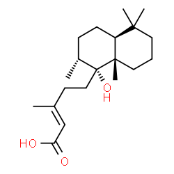 ChemSpider 2D Image | (2E)-5-[(1R,2R,4aS,8aS)-1-Hydroxy-2,5,5,8a-tetramethyldecahydro-1-naphthalenyl]-3-methyl-2-pentenoic acid | C20H34O3