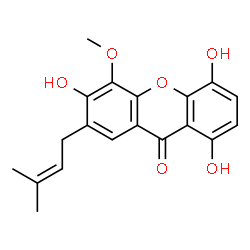 ChemSpider 2D Image | 1,4,6-Trihydroxy-5-methoxy-7-prenylxanthone | C19H18O6