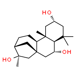 ChemSpider 2D Image | (2beta,5beta,6beta,8alpha,9beta,10alpha,13alpha,16beta)-Kaurane-2,6,16-triol | C20H34O3