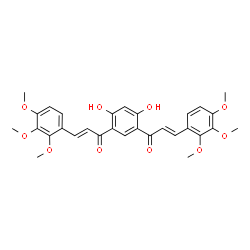 ChemSpider 2D Image | (2E,2'E)-1,1'-(4,6-Dihydroxy-1,3-phenylene)bis[3-(2,3,4-trimethoxyphenyl)-2-propen-1-one] | C30H30O10