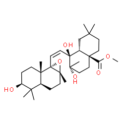 ChemSpider 2D Image | Methyl (1S,2R,4aS,8aR)-1,2-dihydroxy-1-{(Z)-2-[(1aR,3aS,5S,7aS,7bS)-5-hydroxy-1a,4,4,7a-tetramethyloctahydronaphtho[1,2-b]oxiren-7b(1aH)-yl]vinyl}-2,7,7-trimethyloctahydro-4a(2H)-naphthalenecarboxylat
e | C31H50O6