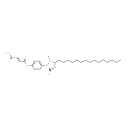 ChemSpider 2D Image | (2E)-4-{[4-(2-Methyl-5-oxo-3-pentadecyl-2,5-dihydro-1H-pyrazol-1-yl)phenyl]amino}-4-oxo-2-butenoic acid | C29H43N3O4