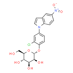 ChemSpider 2D Image | 2-Chloro-4-(5-nitro-1H-indol-1-yl)phenyl alpha-D-mannopyranoside | C20H19ClN2O8