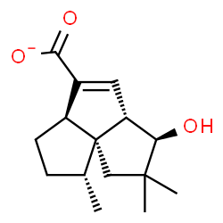 ChemSpider 2D Image | (1R,3aR,5aS,6R,8aS)-6-Hydroxy-1,7,7-trimethyl-1,2,3,3a,5a,6,7,8-octahydrocyclopenta[c]pentalene-4-carboxylate | C15H21O3