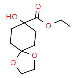 ChemSpider 2D Image | Ethyl 8-hydroxy-1,4-dioxaspiro[4.5]decane-8-carboxylate | C11H18O5