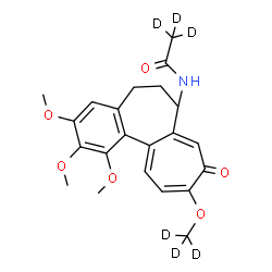 ChemSpider 2D Image | N-{1,2,3-Trimethoxy-10-[(~2~H_3_)methyloxy]-9-oxo-5,6,7,9-tetrahydrobenzo[a]heptalen-7-yl}(~2~H_3_)acetamide | C22H19D6NO6
