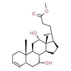 ChemSpider 2D Image | Methyl (5beta,7alpha,12alpha)-7,12-dihydroxychol-3-en-24-oate | C25H40O4