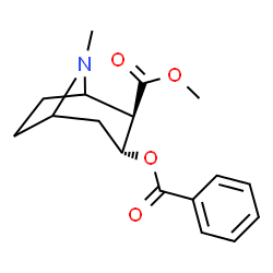 ChemSpider 2D Image | Methyl (2R,3R)-3-(benzoyloxy)-8-methyl-8-azabicyclo[3.2.1]octane-2-carboxylate | C17H21NO4