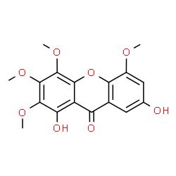 ChemSpider 2D Image | 1,7-Dihydroxy-2,3,4,5-tetramethoxy-9H-xanthen-9-one | C17H16O8