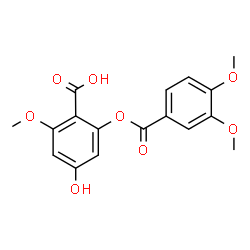 ChemSpider 2D Image | 2-[(3,4-Dimethoxybenzoyl)oxy]-4-hydroxy-6-methoxybenzoic acid | C17H16O8
