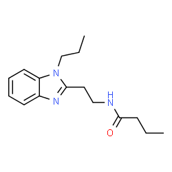 ChemSpider 2D Image | N-[2-(1-Propyl-1H-benzimidazol-2-yl)ethyl]butanamide | C16H23N3O